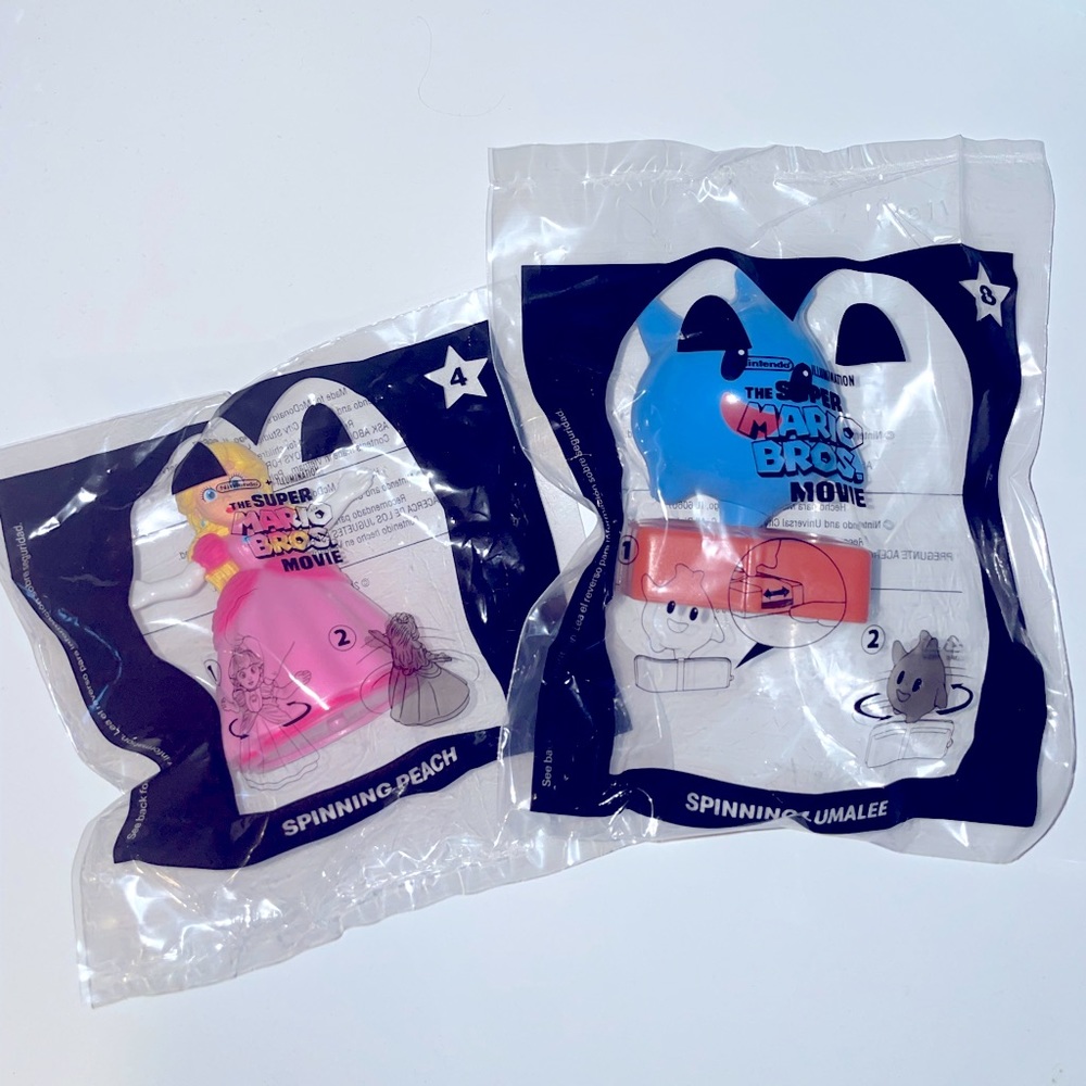 🍄Super Mario Bros. Movie McDonald’s Happy Meal Kids Toys set of2- Peach&Lumalee
